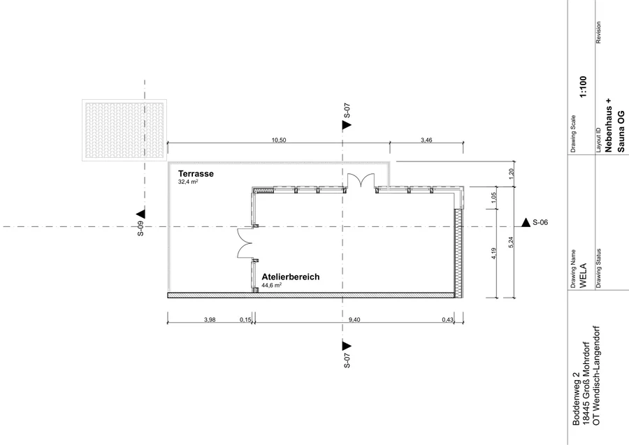 Nebenhaus und Sauna · Obergeschoss – Planblatt 10 aus 261009_WELA