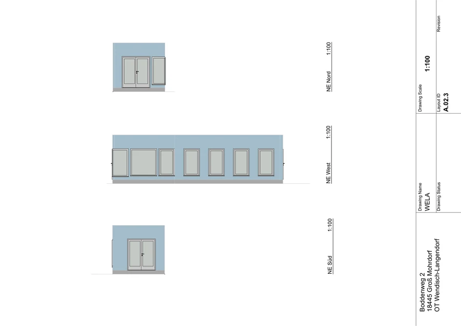 Nebengebäude · Ansichten – Planblatt 14 aus 261009_WELA